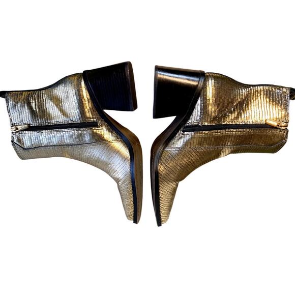 Vince Camuto Sojetta Square Toe Bootie Bronze Metallic Lizard size 9 - Picture 7 of 8